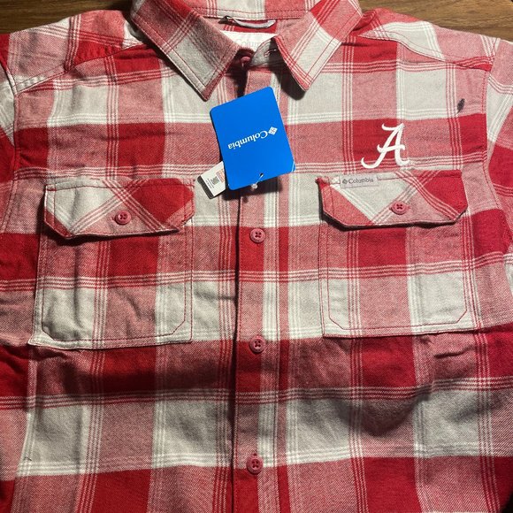 ALABAMA CRIMSON TIDE FLANNEL SHIRT-SOFT-ADULT MEDIUM-COLUMBIA-STITCHED -NWT $65 - Picture 5 of 5